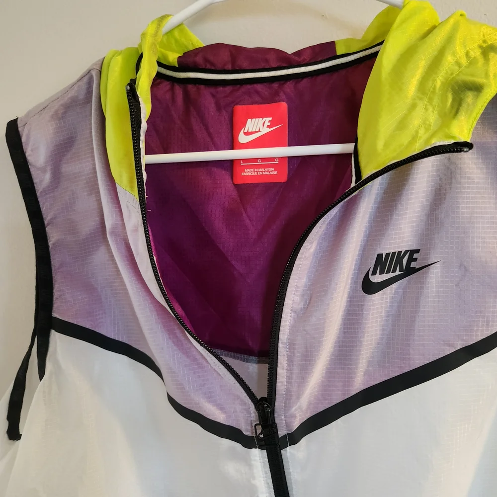 Nike Purple and Neon Green Sleeveless Vest Large